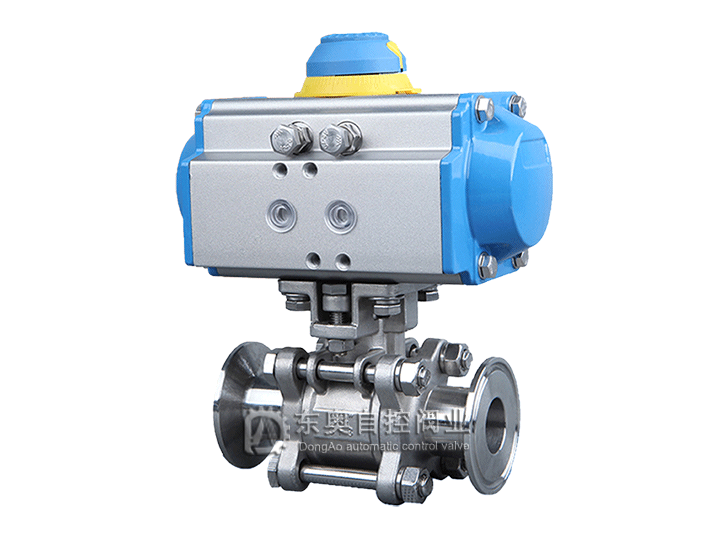 气动三片式卡箍球阀